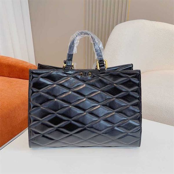 

shopping bags tote bag lattice purses handbags women woemn designer purse luxury leather shoulder bags large shopping handbag 221215