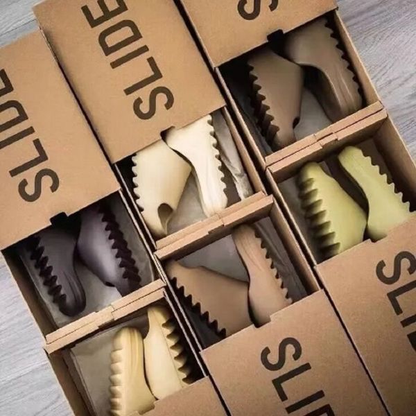 

eur46 slides foam runner men women slider slipper sandals runner ararat flat slides slippers bone resin sand foam rubber summer brown casual, Black