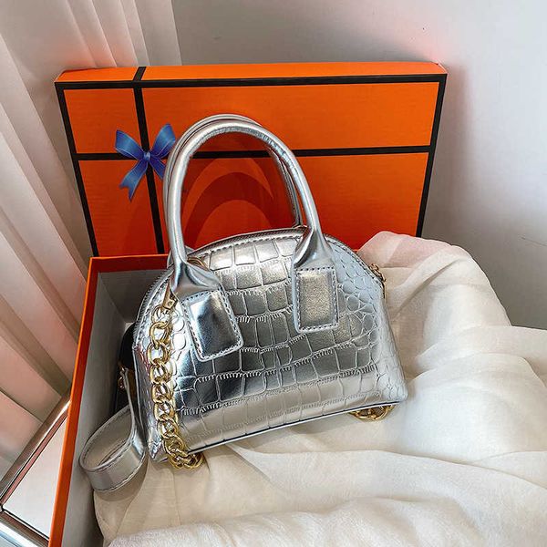 

evening bags shiny leather laser shell new trendy shoulder chip chain crossbody women's bag