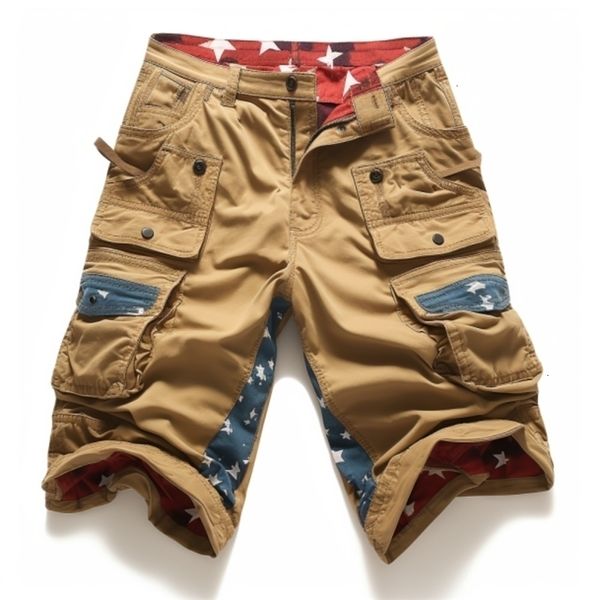 

men's shorts casual cotton cargo mans 230725, White;black
