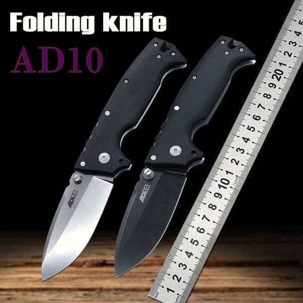 

new tacticalnew d2 steel knife ad10 folding knife outdoor hunting self defense camping tools pocket knife fruit knife tactical gear durable