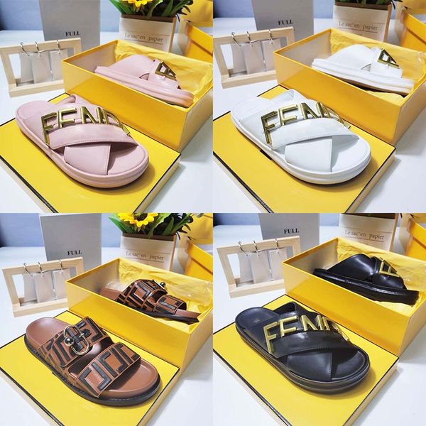 

desginer fashion luxury womens mens casual slippers colorful wide crossover bands made of black letter comfortable soft and breathable summe