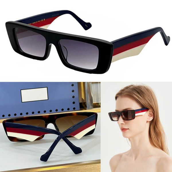 

rectangular frame sunglasses womens designer gg1331s blue red white mosaic rectangular acetate fiber frame mens casual brand glasses, White;black
