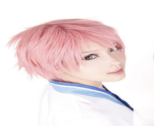 

new style men boy dancy party costume short cosplay pink hair wigs2941806, Black