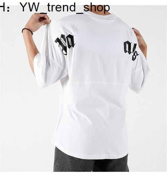 

palms 22s men's t shirts shirt city designer limited inkjet graffiti letter printing women's sailboat short-sleeved casual 21 ang, White;black