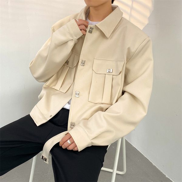 

mens jackets light luxury design jacket korean style loose casual square collar youth fried street temperament 230726, Black;brown