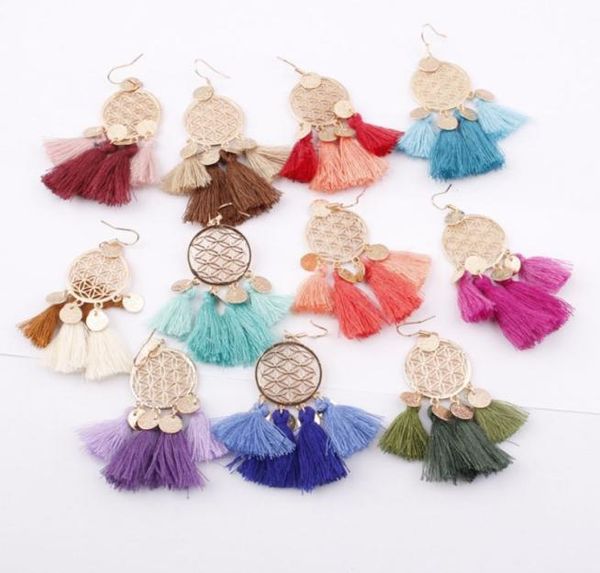 

womens fashion bohemian earrings long tassel fringe dangle hook earring eardrop ethnic fashion boho girls jewelry gift eh1164s5759272, Silver