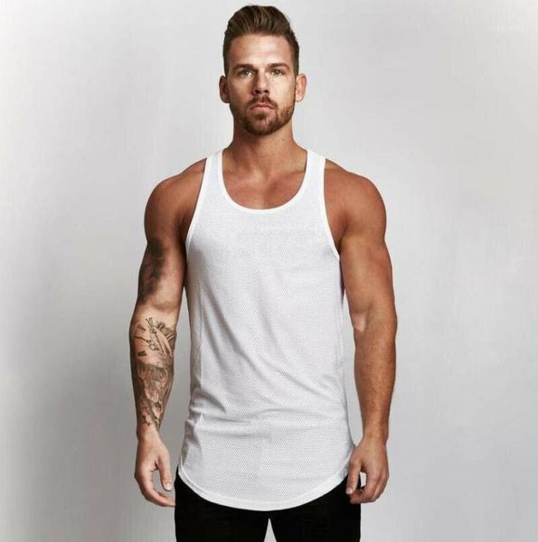 

gym singlets men039s fitness tank for bodybuilding and fitness stringer sports gym bodybuilding muscle vest 6 colors m1237901, White;black
