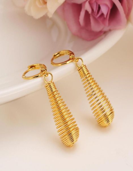 

bigwigs jewelry 18k yellow fine gold filled pierced earring graded spring form long new gift boxed6601194, Silver