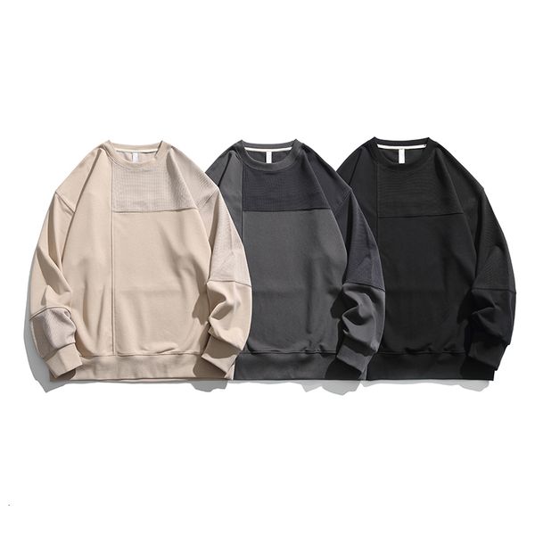 

mens hoodies sweatshirts clothing youth round neck solid color casual street sweatshirt couple tshirtspring and autumn fashion sweater 23072, Black