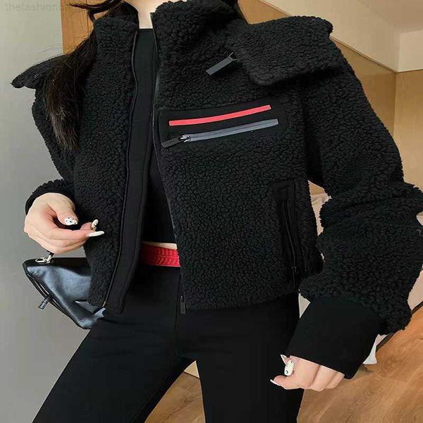 

womens jackets tech fleece 22aw cardigan outerwear slim jactet fashion tracksuits style warm coat size s, Black;brown