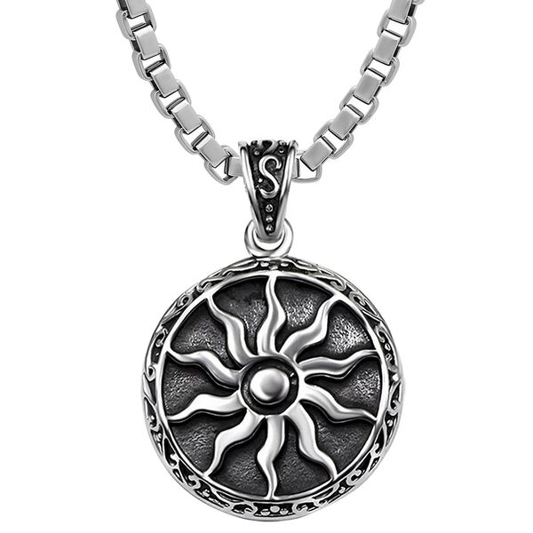 

atobao men's 316l stainless steel pendant necklace with classic silver plated chain for every day wear