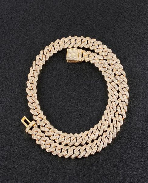 

cuban link chain bling micro paved cubic zirconia necklaces box clasp trendy hip hop for menwomen jewelry chains5284352, Silver