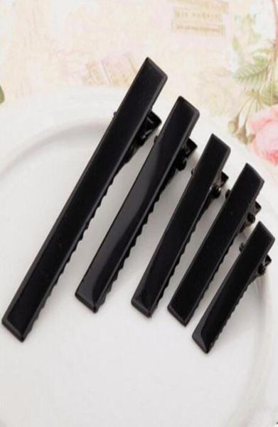 

300pcslot black single prong metal alligator hair clips hairpins korker bow 32mm35mm40mm45mm55mm65mm75mm2100779, Slivery;white