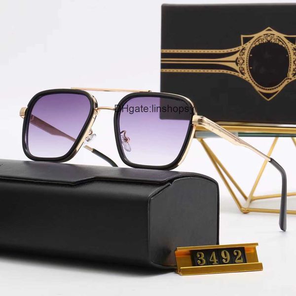 

vintage classic square pilot style sunglasses for men brand design sun glasses with case 3492 dita, White;black