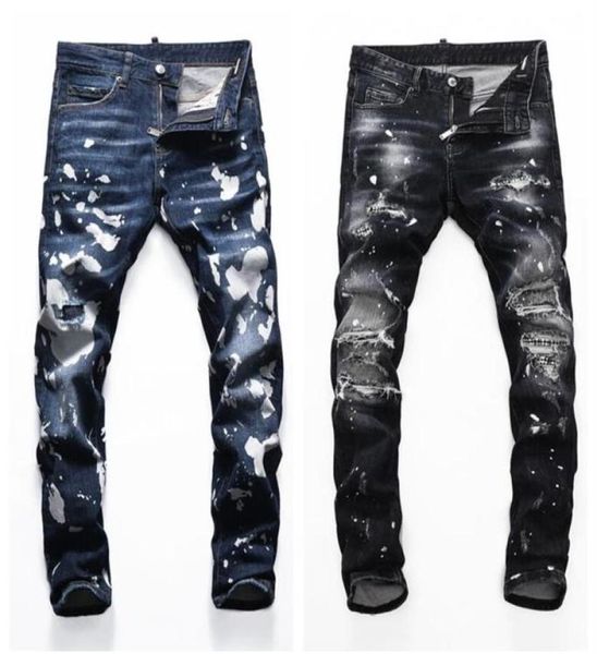 

mens jeans distressed motorcycle biker jean rock skinny slim r266m2245715, Blue