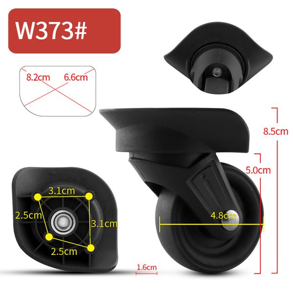 

bag parts accessories w373 luggage wheels replacement wheel mute suitcases trolly universal spinner replaceable caster 230725, Black