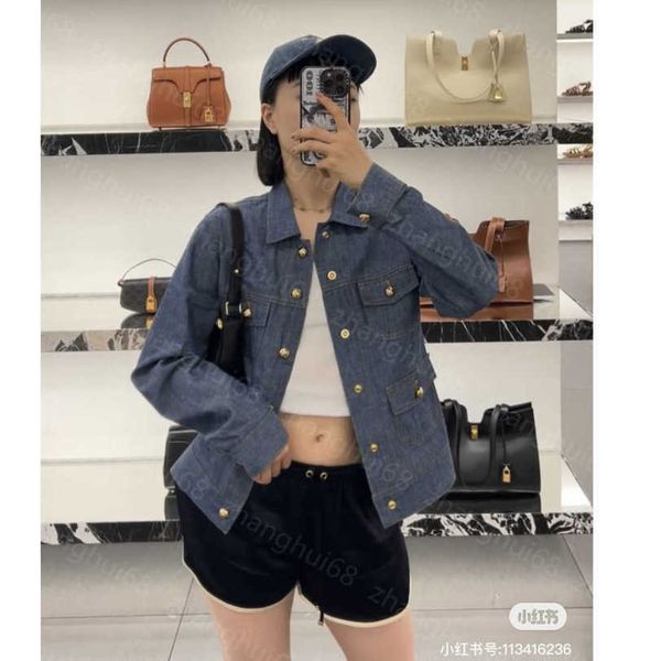 

23ss womens jacket womens designer clothing imported cotton wash denim shirt jacket women clothes a1, Black;brown