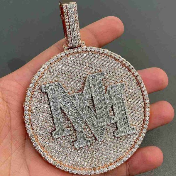 

factory price hip hop jewelry moissanite necklace diy letter iced out real s925 silver moissanite custom pendant