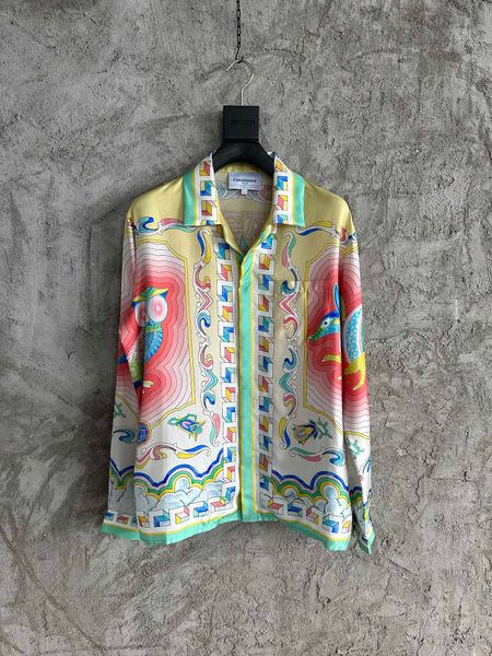 

2023 summer collection mens designer beautiful color printing shirts - us size shirts - mens designer button long sleeve shirts, White;black