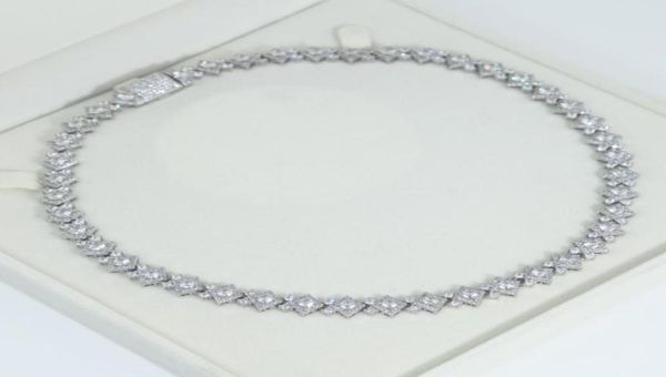 

iced out hip hop necklace paved 5a cz stone plated silver cloister link chain for men boy punk styles hiphop punk jewelry drop shi9922498