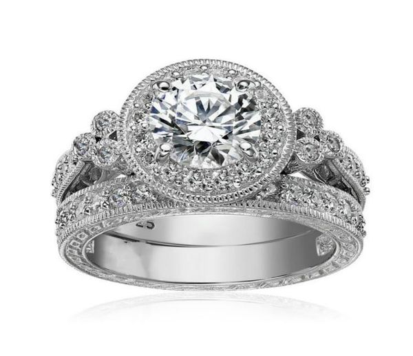 

size 5678910 vintage jewelry round cut 925 sterling silver white z cz diamond gemstones wedding engagement bridal ring se3610918