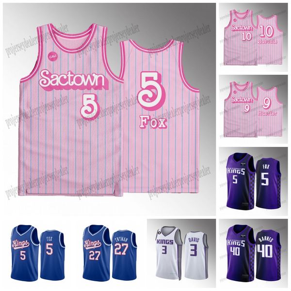 

keegan murray 2023-24 king pink jerseys domantas sabonis sacramentos harrison barnes kevin huerter malik monk richaun holmes davion mitchell, Black;red
