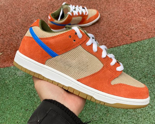 

duks low 'features corduroy' casual shoes dusty peach/p blue-desert ore running shoe outdoor sports sneakers with box