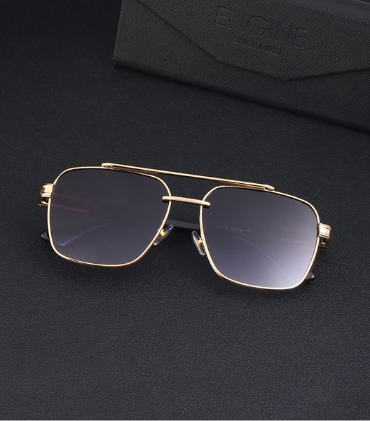 

man's fashion metal frame sunglasses with high aesthetic value, White;black