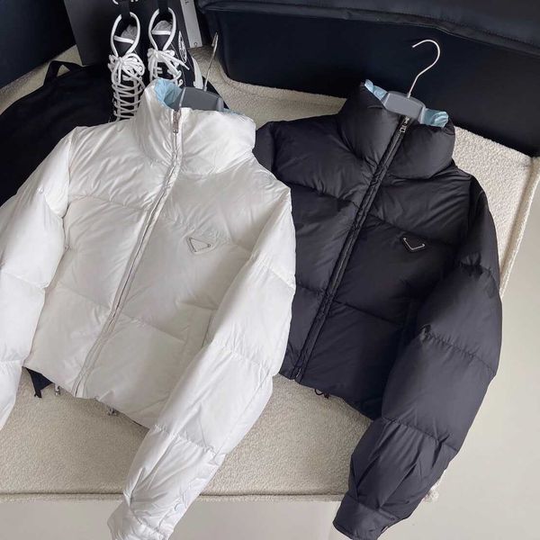 

2022 new fashion women's jackets thick warm winter white down jacket women stand collar zipper long sleeve casual loose coat, Black;brown