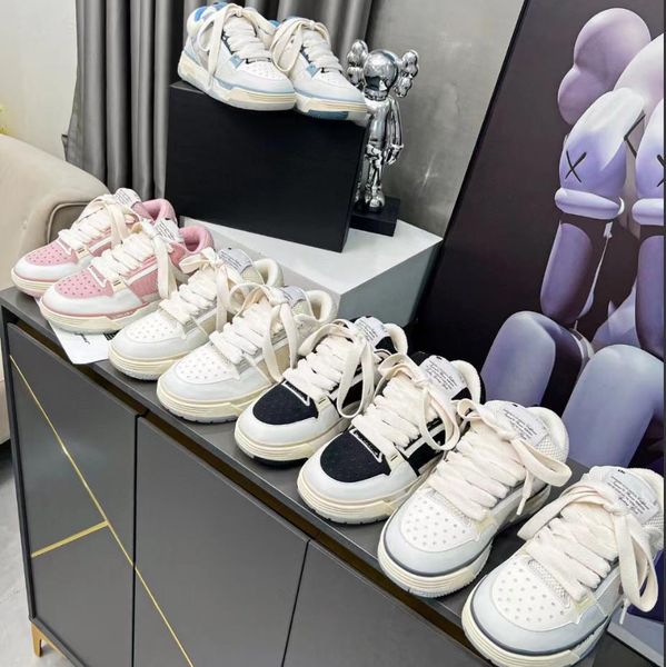 

ma-1 lace-up bread shoes men women platform shoes luxury designer mesh leather stadium hardware-logo leather trainers sneakers size 35-45, Black