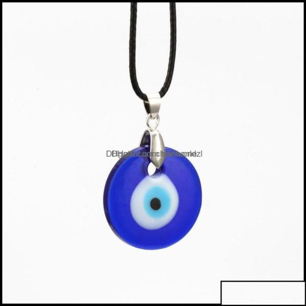 

pendant necklaces pendants jewelry evil eye necklace blue charm 30mm greek mati hamsa nazar men leather e bdehome dh13s5417201, Silver