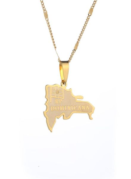 

stainless steel the dominican republic map pendant necklace map of dominican chain jewelry7101941, Silver