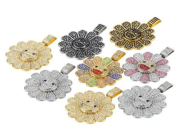

18k gold plated 8 colors rotatable bearing spinner pendant necklace iced out bling bling pendant with 24inch rope chain9337514, Silver