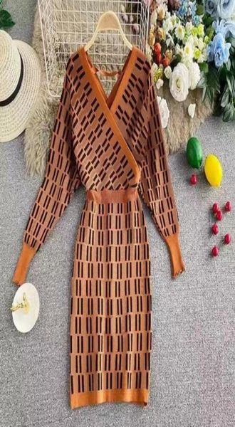 

womens sweater designer dresses casual coat vneck long sleeve printed dress women fashion embroidery letter clothing7024239, Black;gray