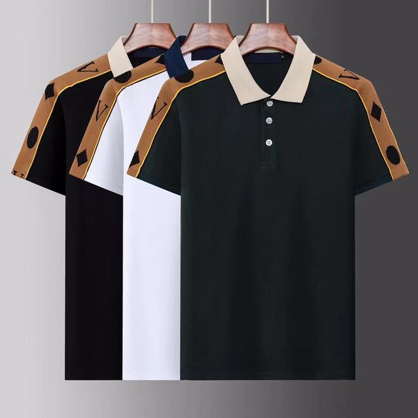 

men's designer polo shirt summer fashion polo shirt embroidered short sleeved casual hip-hop breathable high-quality top, White;black