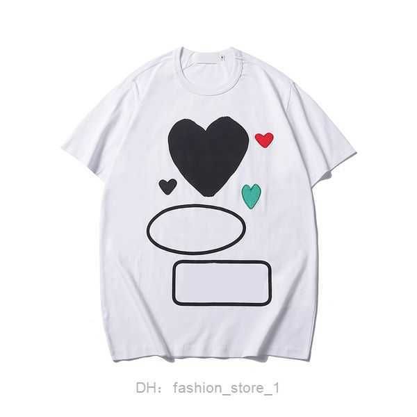 

summer mens t-shirts cdgs play t shirt commes short sleeve womens des badge garcons embroidery heart red love 8 md5o, White;black