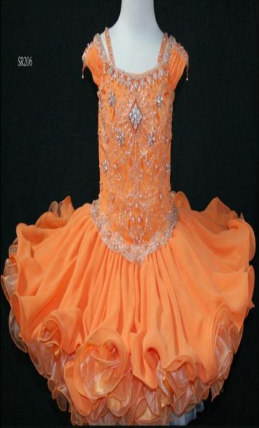 

the little girl is wearing a dressoff the shoulders sleeves pageant gown little rosie sr206 custom dress2445202, White;red