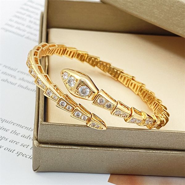 

charm snake bracelets designer for women diamond bangles luxury fashion cuff snap tennis wedding silver rose stainless steel woman bracelet, Golden;silver