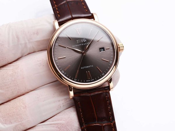 

designer elegant men watch iwc portofino mechanical watches 40mm 5zcp automatic movement sapphire mirror prx montre iw3565 luxe with box, Slivery;golden