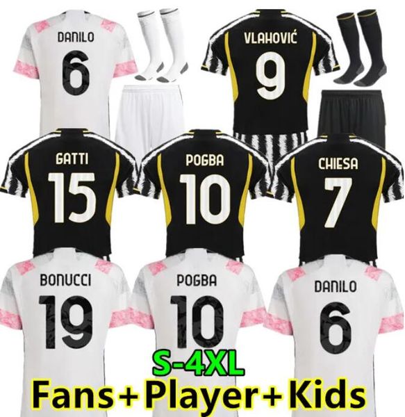 

s-4xl fans player soccer jerseys 2023 2024 home away milik di maria vlahovic kean pogba chiesa mckennie vlahovic jerseys 23 24 kits men and, Black;yellow