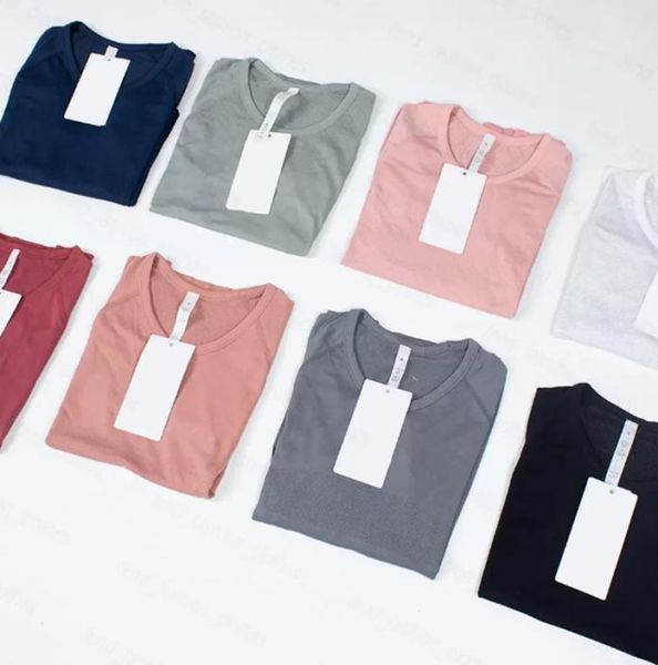 

women yoga t-shirts high-elastic breathable running quick drying seamless short sleeve sport-cycling gym wear8529926