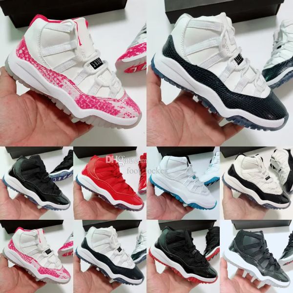 

designer children basketball kids shoes baby jumpman 11 11s xi cherry bred cool grey concord unc win like for toddler sneakers fashion tenni, Black