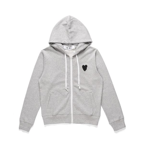 

hoodie cdg&play fashion brand kawagu gray long-sleeved hoodie couple black love print for men and women