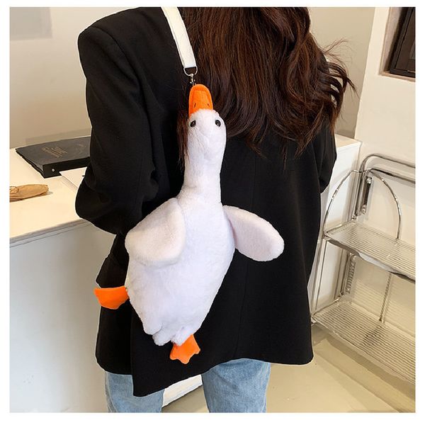 

evening bag personality funny mobile phone bag girl cute cartoon plush duck doll shoulder crossbody 230725