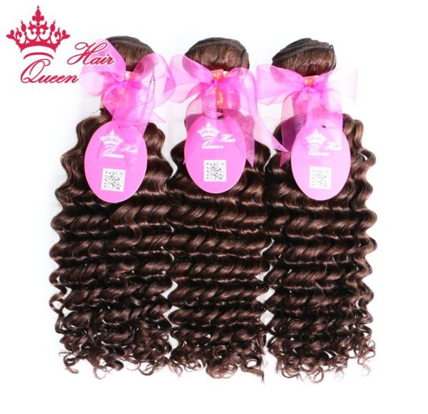 

queen hair 100 human hair brazilian virgin hair deep wave 3pcslot natural brown 2 color 14inch to 22inch in stock9906937, Black