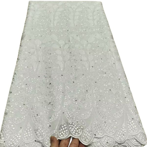 

ladies white perforated cotton fabric tulle sewing chic lace style swiss cloth with stones wedding party formal dress high design bride 5 ya, Black;white