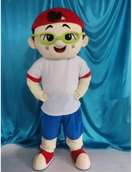 

festival dress eyeglasses boy mascot costumes carnival hallowen gifts adults fancy party games outfit holiday celebration cartoon character, Red;yellow
