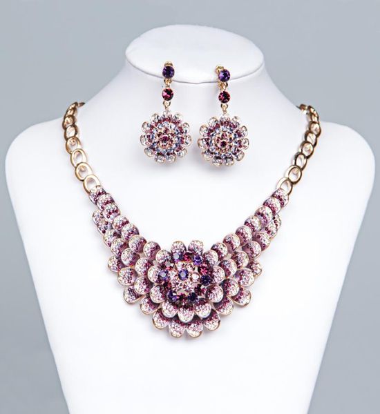 

15071 wedding bridal accessories jewelry necklace and earring set party jewelry for wedding party bride6735745, White
