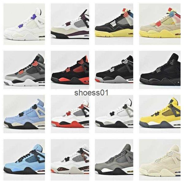 

high version jumpman 4 men basketball shoes retro 4s sports shoes for men pure raw melt basketball shoes white cement shock absorption and t, Black